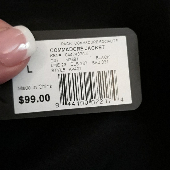 Kardashian Kollection Commodore Black Tie Open Front Cardigan Retro Shirt Jacket - Picture 4 of 5